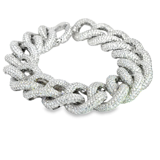 LEO PIZZO 18KW PAVE LINK BRACELET
