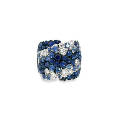 LEO PIZZO 18KW DIAMOND AND SAPPHIRE COCKTAIL RING