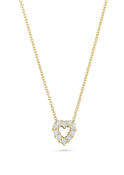 18KY TINY TREASURES DIAMOND HEART NECKLACE