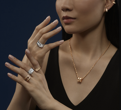 18KW CE CUBE DIAMOND RING