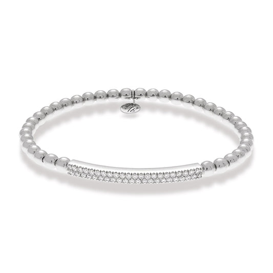 HULCHI BELLUNI 18KW DIAMOND TRESORE STRETCH BRACELET