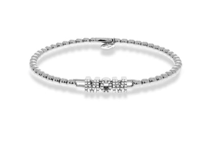 HULCHI BELLUNI 18KW DIAMOND MOM STRETCH BRACELET