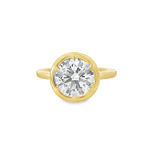 RAHAMINOV 18KY ROUND BEZEL SET DIAMOND RING