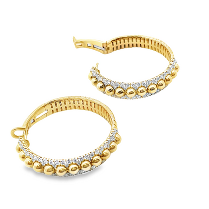18KY MEDIUM DIAMOND FASHION HOOPS