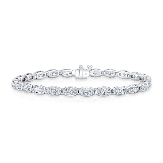 RAHAMINOV 18KW OVAL DIAMOND LINE BRACELET