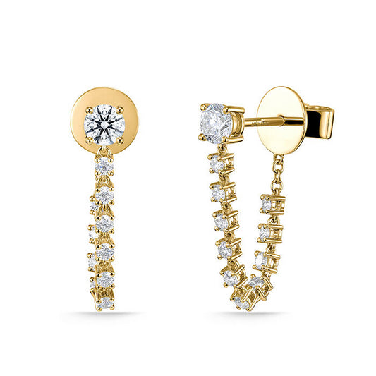 18KY DIAMOND DRAPED STILETTO EARRS