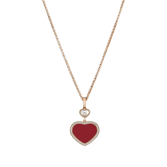 18KR HAPPY DIAMOND RED STONE PENDANT
