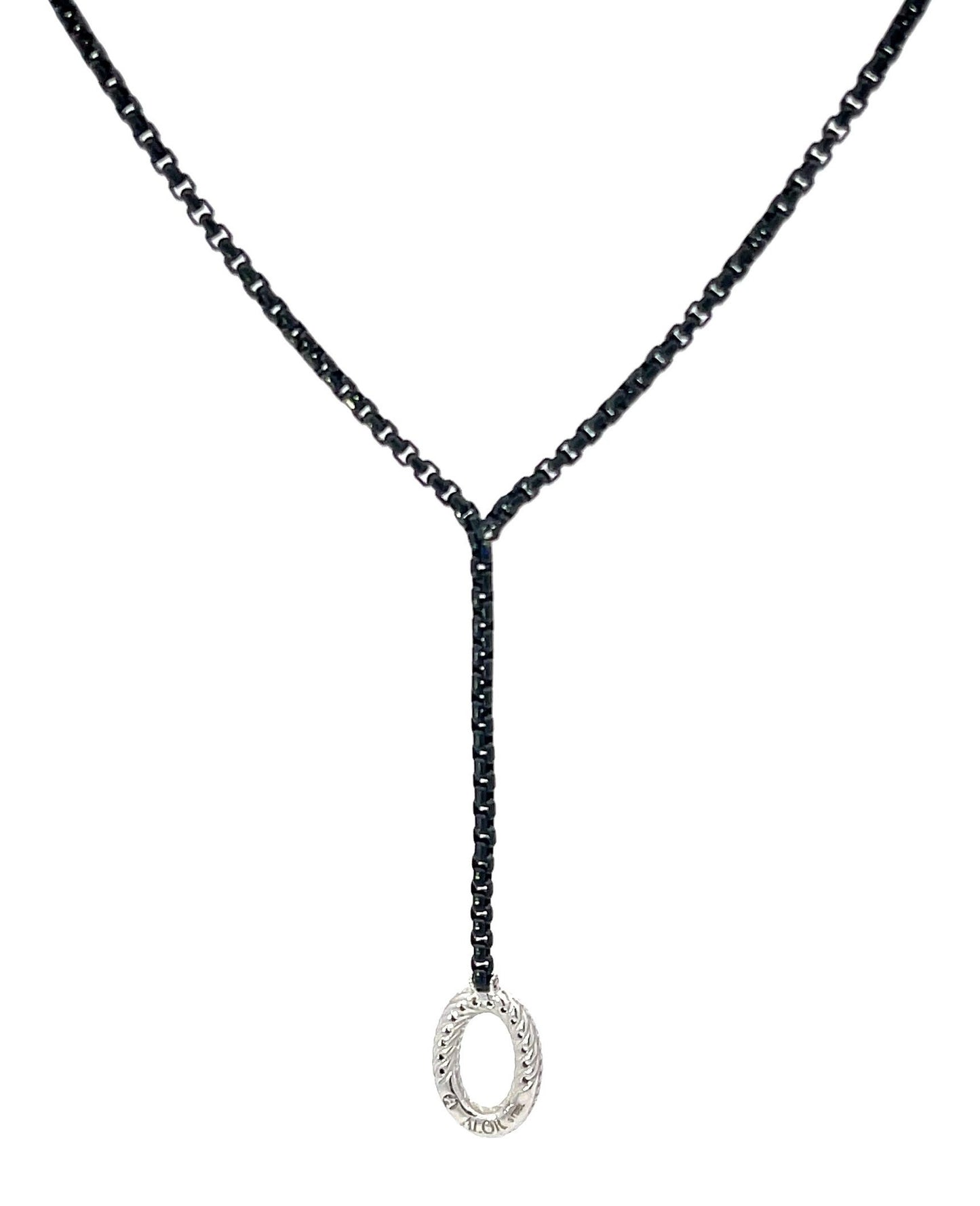 BLK/GRY CHAIN LARIAT DIA NECK