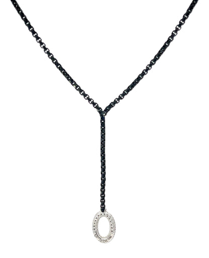 BLK/GRY CHAIN LARIAT DIA NECK