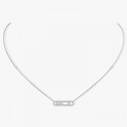 18KW BABY MOVE PAVE NECKLACE