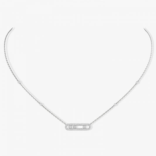 18KW BABY MOVE PAVE NECKLACE
