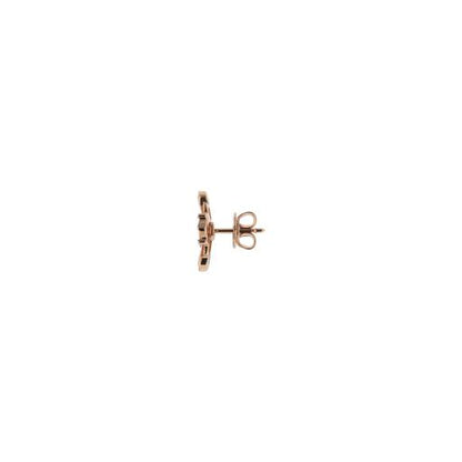 18KR GUCCI FLORA DIAMOND ACCENT STUD EARRINGS