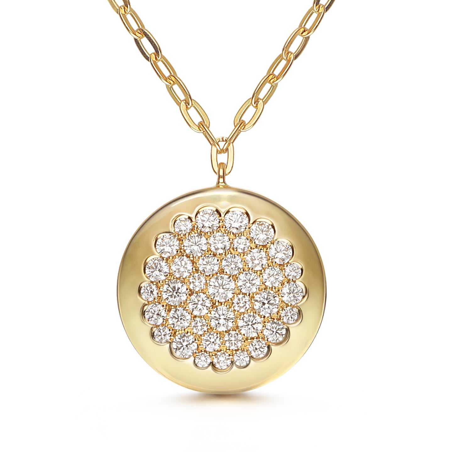 LEO PIZZO 18KY DIAMOND MEDALLION PENDANT