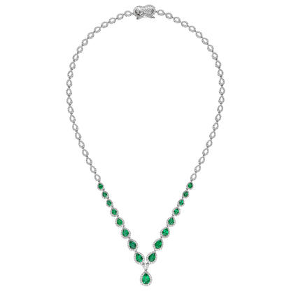 LEO PIZZO 18KW DIAMOND AND EMERALD NECKLACE