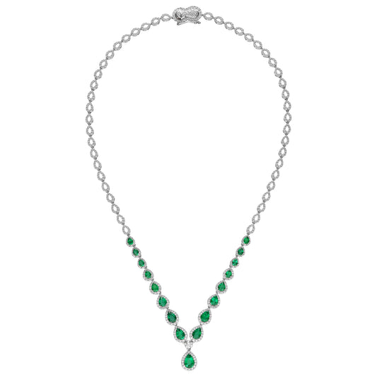 LEO PIZZO 18KW DIAMOND AND EMERALD NECKLACE