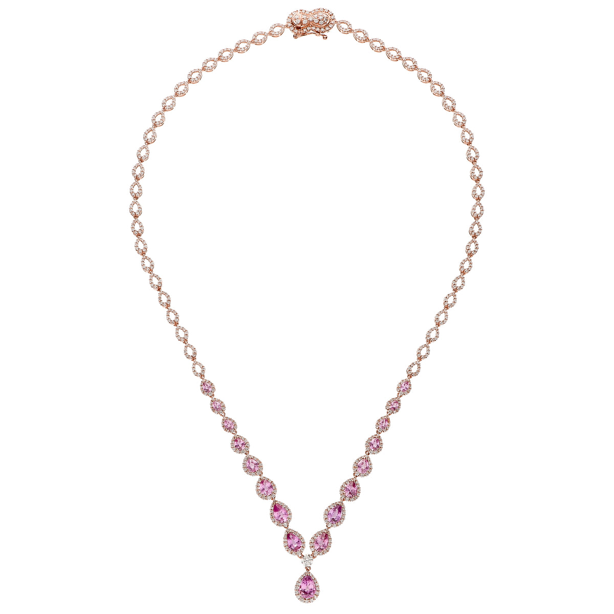 LEO PIZZO 18KR DIAMOND AND PINK SAPPHIRE NECKLACE