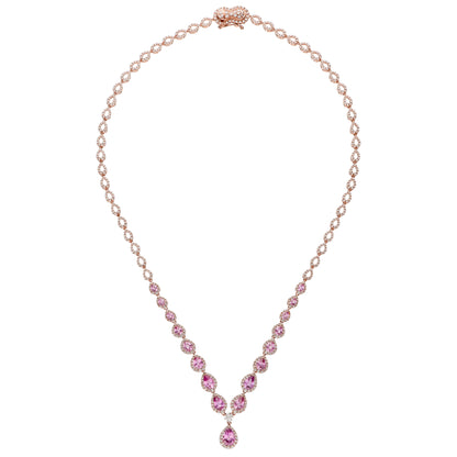 LEO PIZZO 18KR DIAMOND AND PINK SAPPHIRE NECKLACE