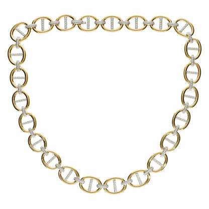 LEO PIZZO 18KYW DIAMOND LINK NECKLACE