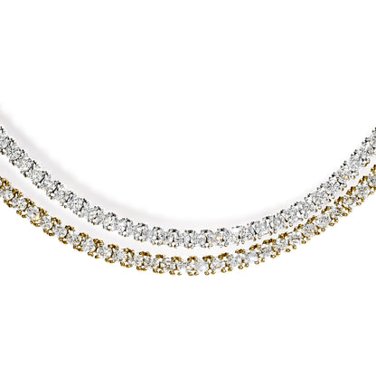 LEO PIZZO 18KYW DOUBLE ROW TENNIS NECKLACE