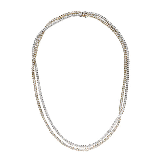 LEO PIZZO 18KYW DOUBLE ROW TENNIS NECKLACE
