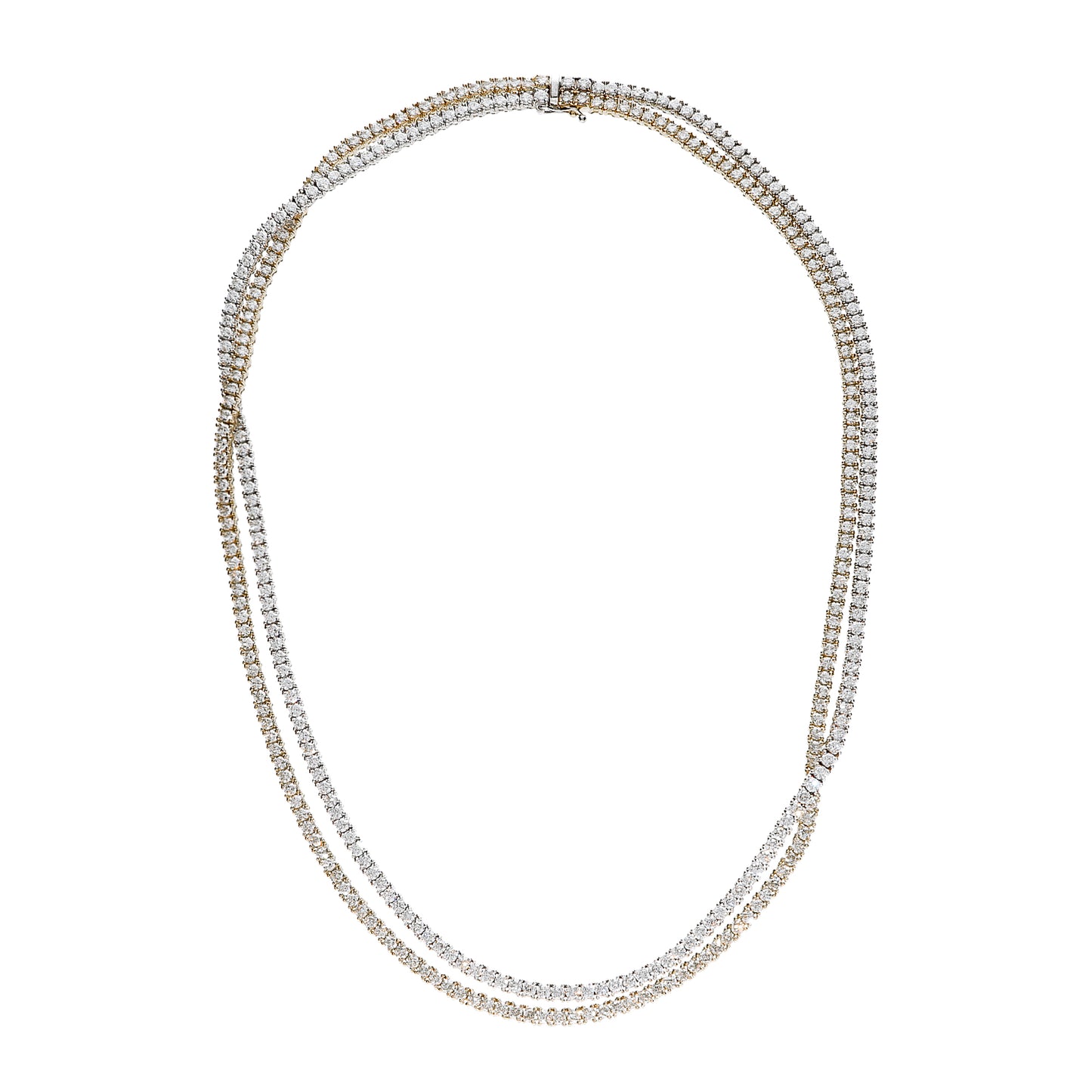 LEO PIZZO 18KYW DOUBLE ROW TENNIS NECKLACE