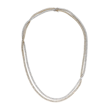 LEO PIZZO 18KYW DOUBLE ROW TENNIS NECKLACE
