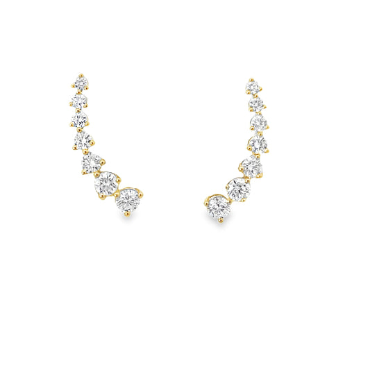 18KY 7 DIAMOND EAR CLIMBERS