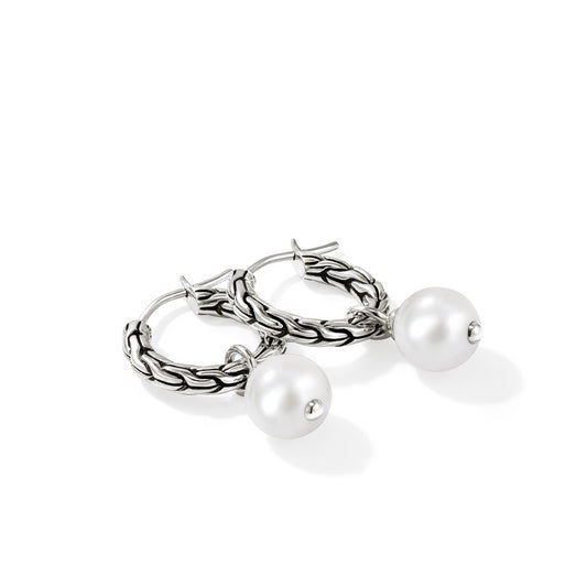 SS ESSENTIAL PEARL HOOP EARRINGS