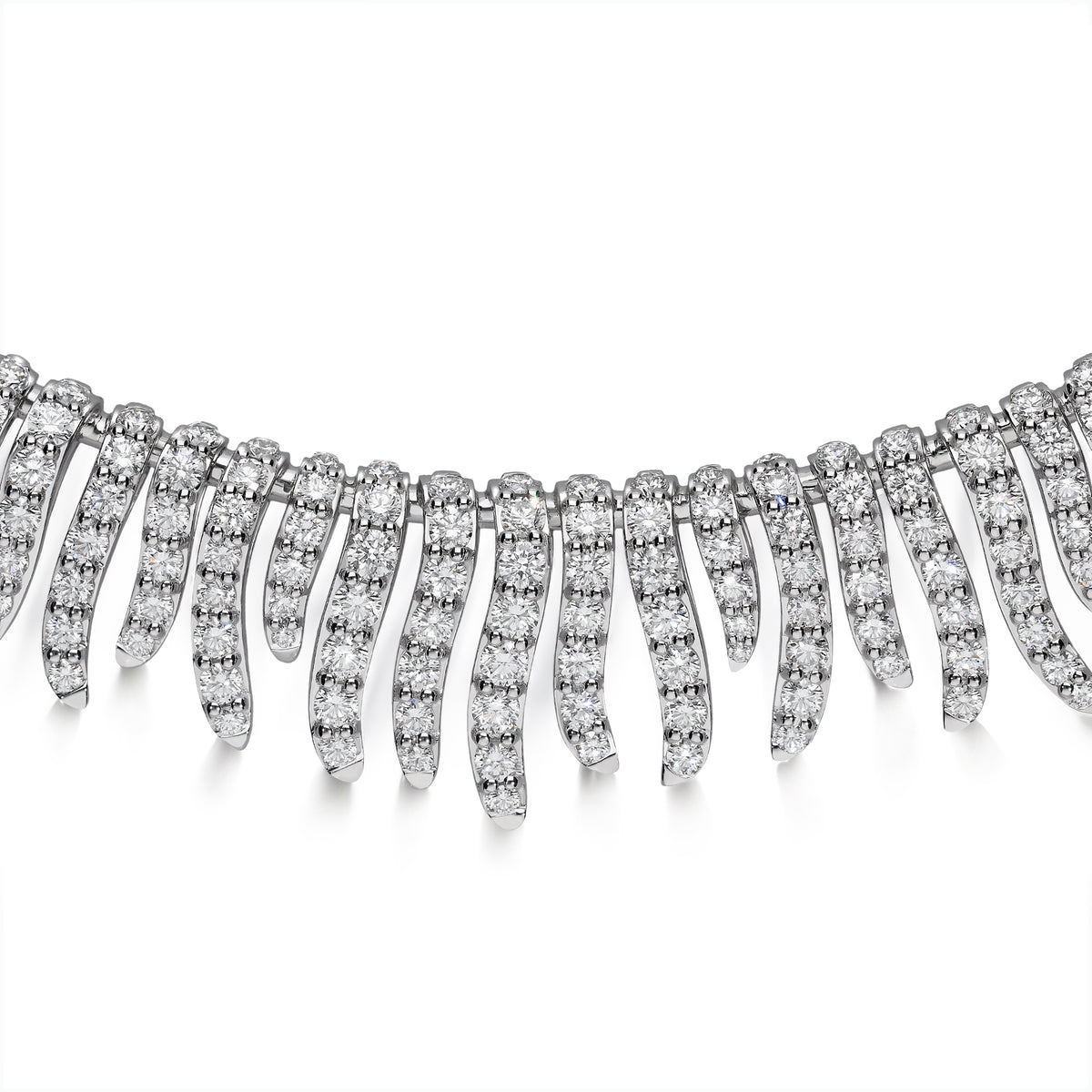 LEO PIZZO 18KW DIAMOND FEATHER COLLAR NECKLACE