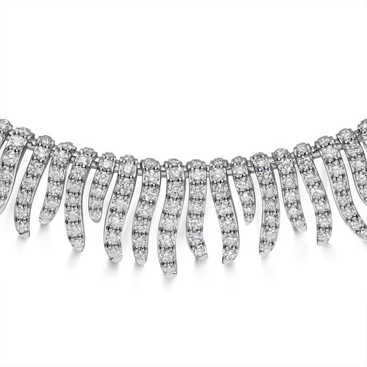 LEO PIZZO 18KW DIAMOND FEATHER COLLAR NECKLACE