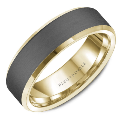 18KY & TANTALUM SANDPAPER CENTER & HIGH POLISH EDGE BAND
