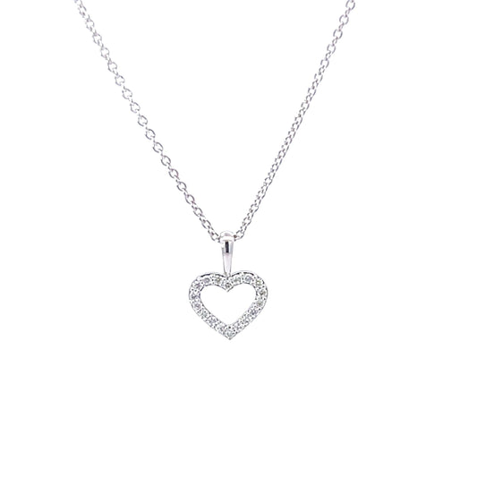 18WG DIAMOND HEART PENDANT ON CHAIN