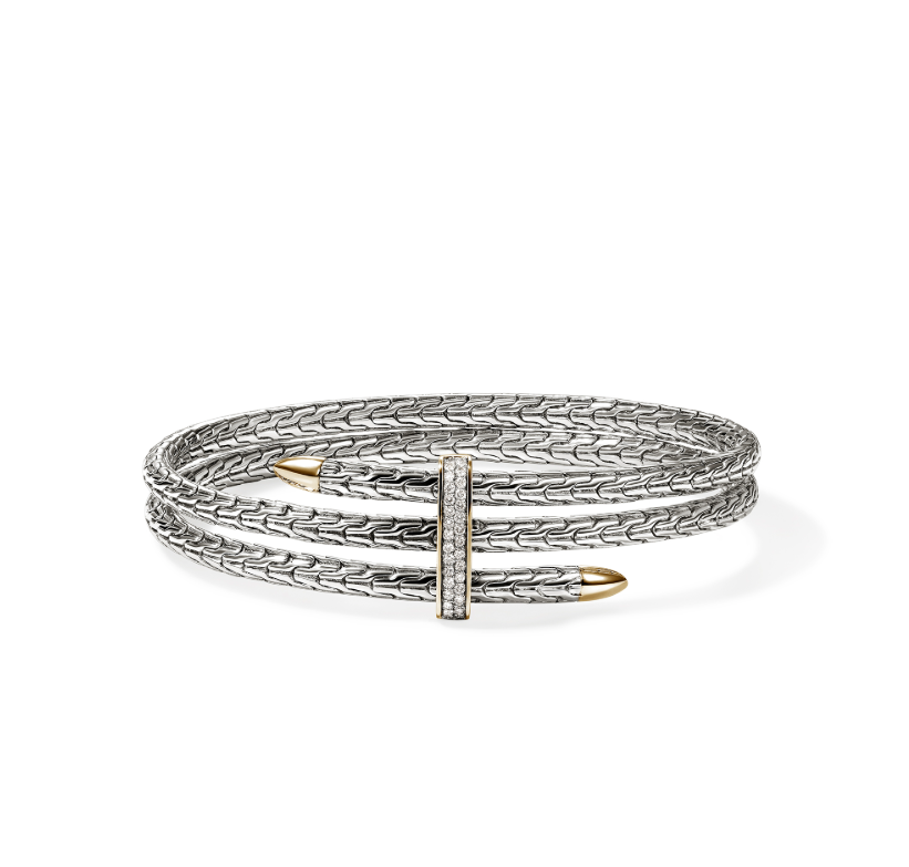 SS/14KY DBL SPEAR DOUBLE FLEX CUFF WITH DIAMONDS