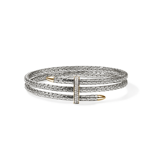 SS/14KY DBL SPEAR DOUBLE FLEX CUFF WITH DIAMONDS