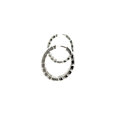 18KW EM CUT DIA 2.93CT HOOP EARRINGS