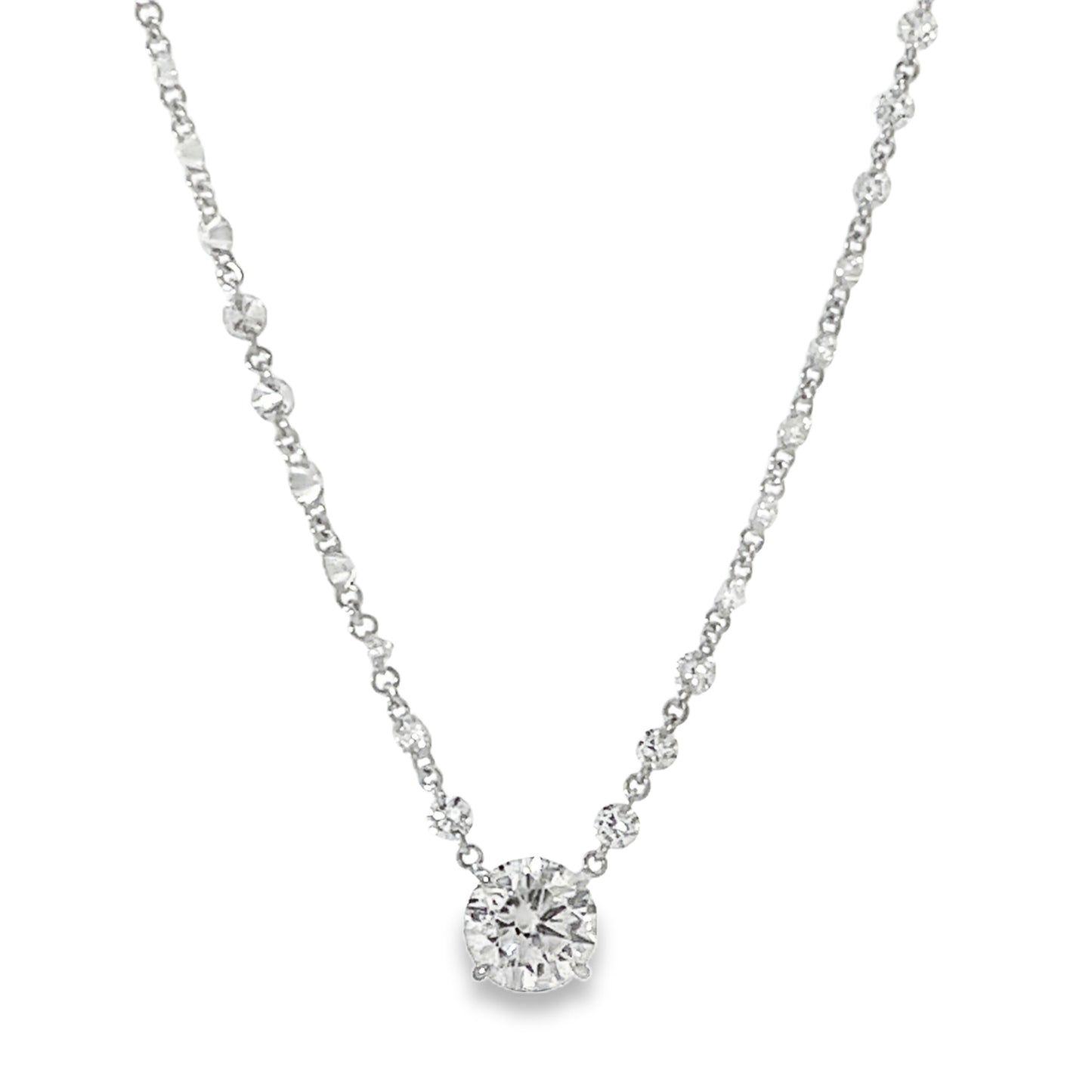 18KW DIAMOND STATION WITH DROP DIAMOND NECKLACE