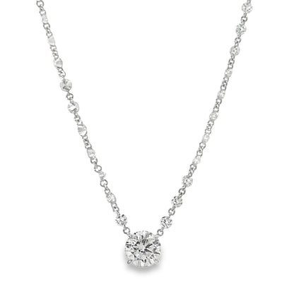 18KW DIAMOND STATION WITH DROP DIAMOND NECKLACE