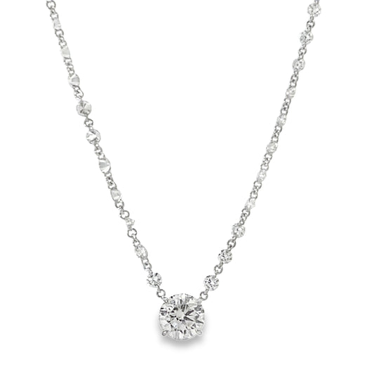 18KW DIAMOND STATION WITH DROP DIAMOND NECKLACE