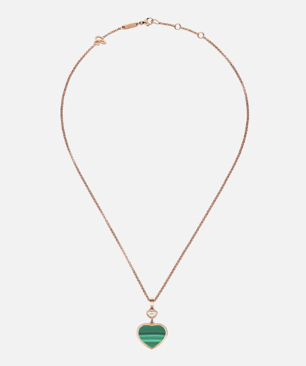 18KR MALACHITE HAPPY HEART DIA .05TW PEND SN# 6957286