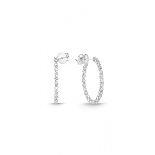 18KW AURA DIA HOOP EARRS .99TWT SN#575927-1