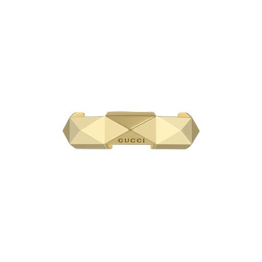 18KY 6MM LINK TO LOVE STUDDED RING SZ 10.75