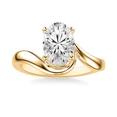 18KY Contemporary Engagement Ring