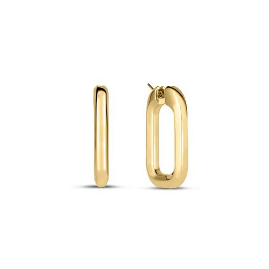 18KY DESIGNER GOLD MEDIUM SQUARE HOOP EARRINGS