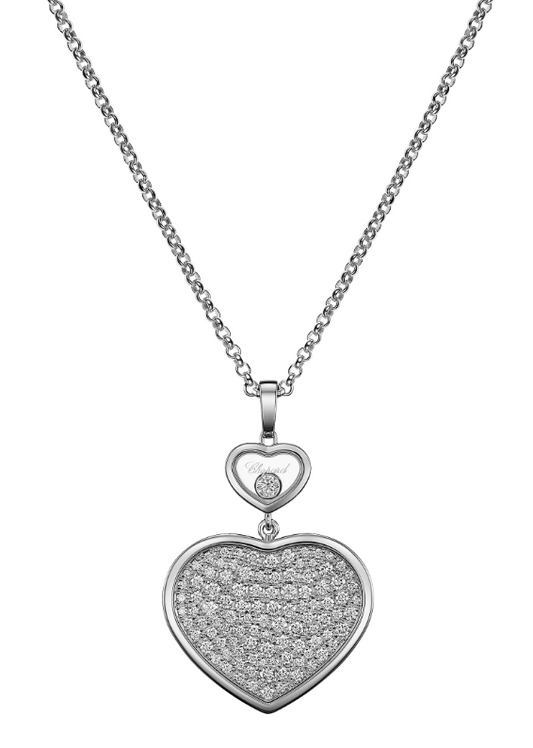 18KW HAPPY HEARTS PAVE DIAMOND HEART PENDANT