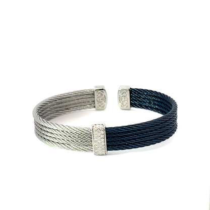 BLUEBERRY/GRY CABLE CUFF W/DIAS