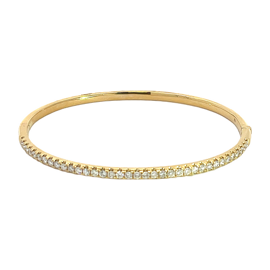 18KY DIAMOND BANGLE 1.00CT DIA BANGLE 56X46MM