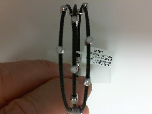 NOIR 3ROW BLACK CABLE BRACELET W/DIAMONDS