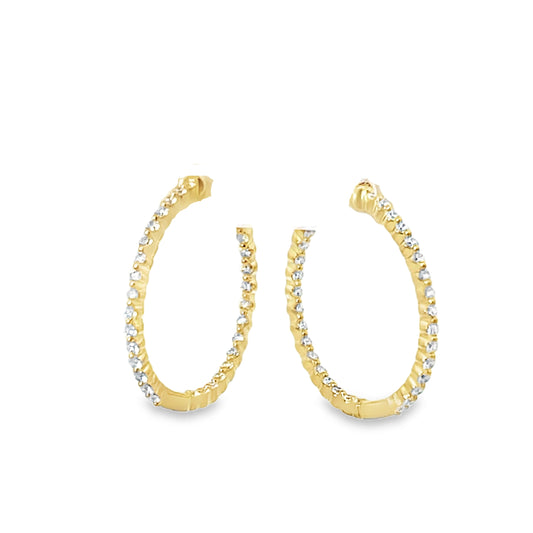 18KY AURA DIAMOND MEDIUM HOOP EARRINGS