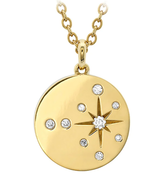 18KY LUNA STARBURST MEDALLION .05TWT