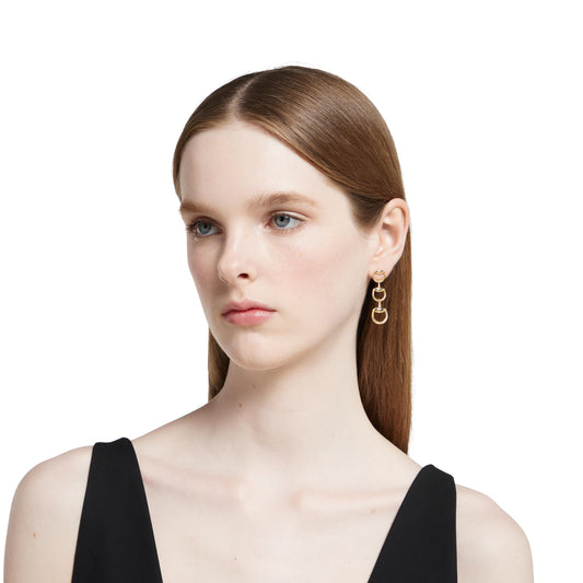 18KY HORSEBIT DANGLE EARRS